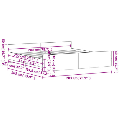 Bed Frame without Mattress White 200x200 cm