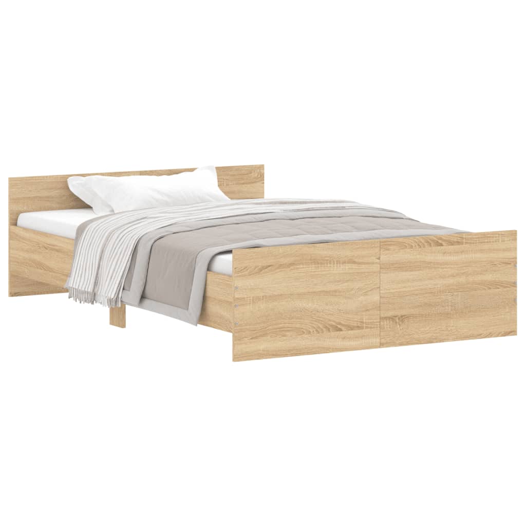 Bed Frame without Mattress Sonoma Oak 120x200 cm