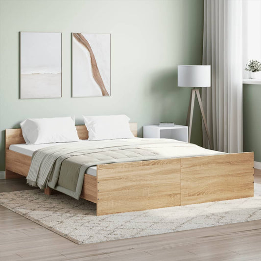 Bed Frame without Mattress Sonoma Oak 160x200 cm