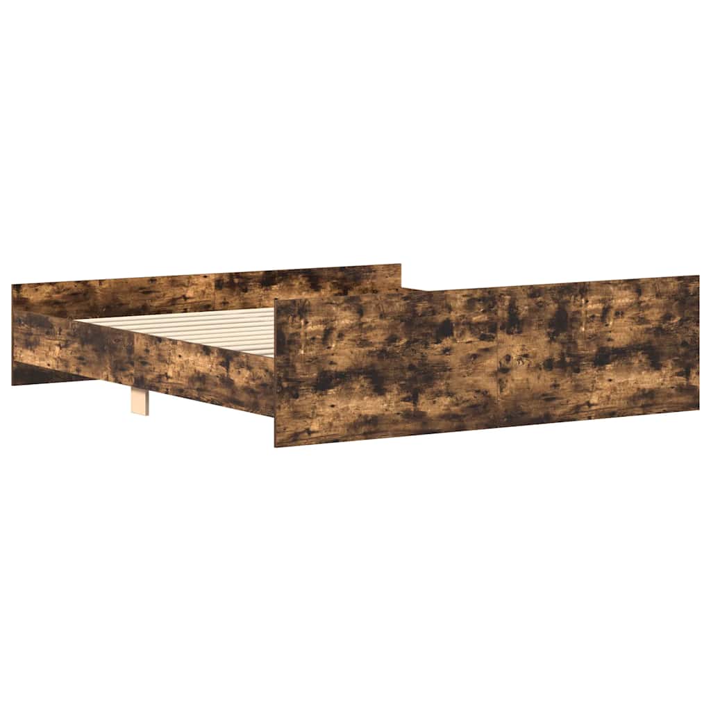Bed Frame without Mattress Smoked Oak 160x200 cm