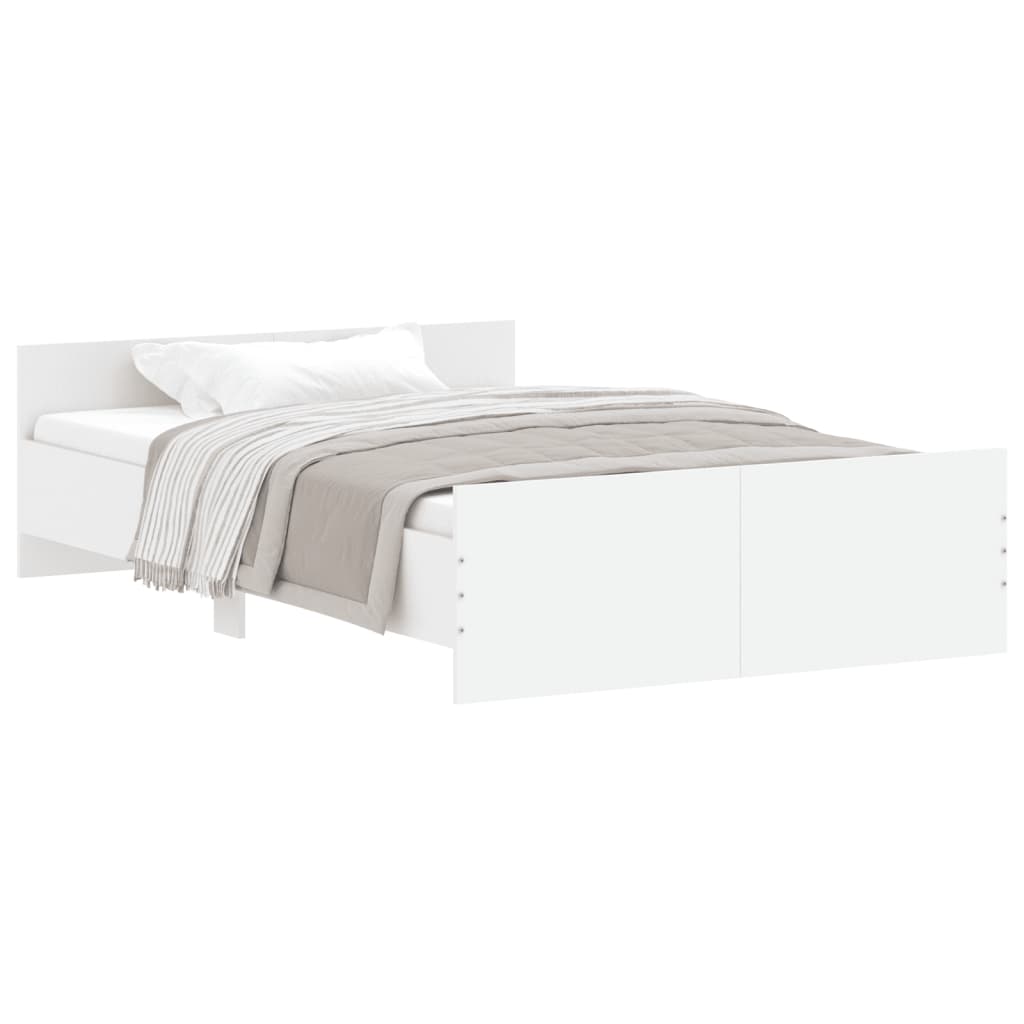 Bed Frame without Mattress White 120x190 cm Small Double