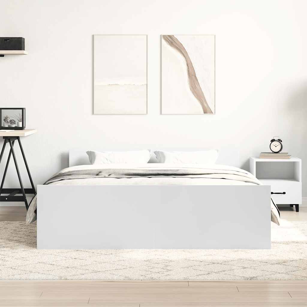 Bed Frame without Mattress White 120x190 cm Small Double