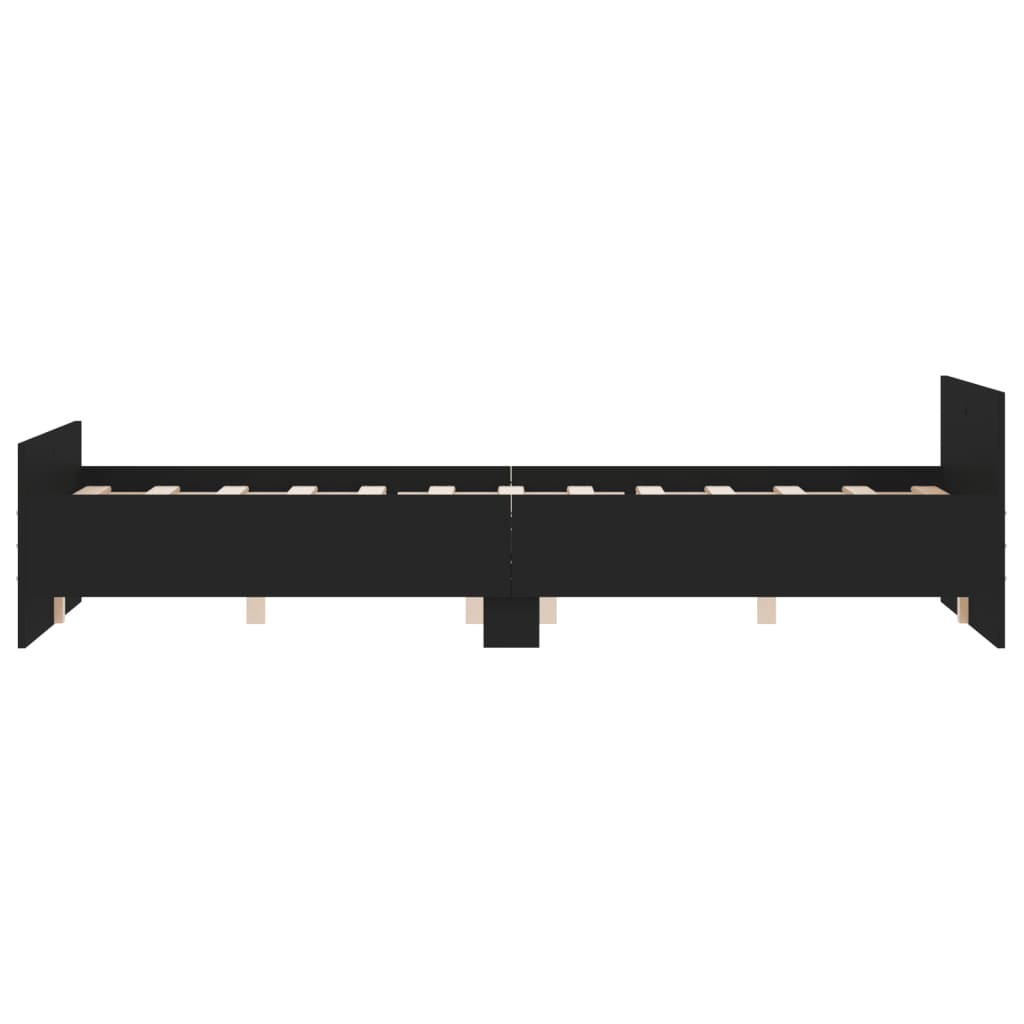 Bed Frame without Mattress Black 140x190 cm