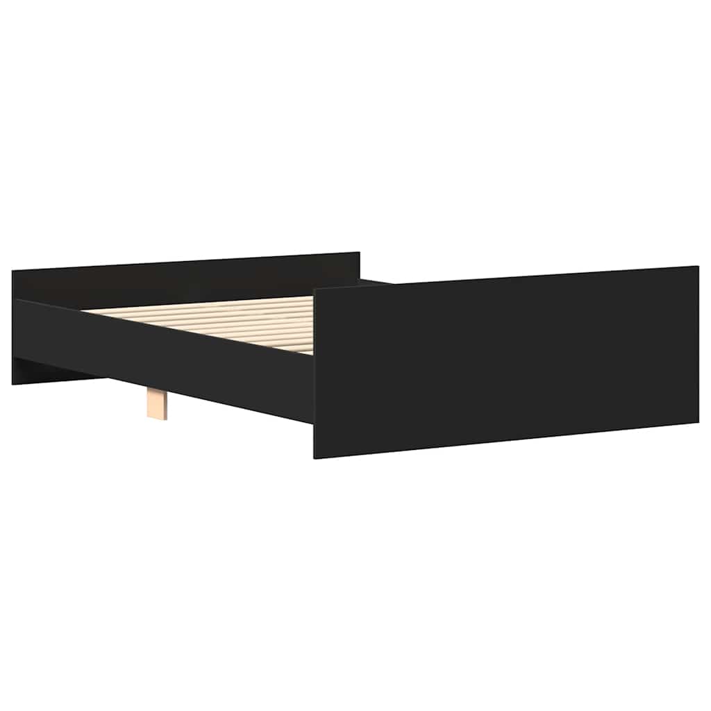 Bed Frame without Mattress Black 140x190 cm