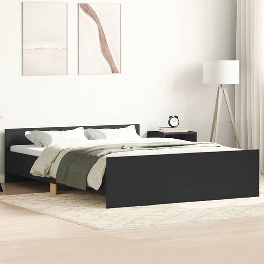 Bed Frame without Mattress Black 140x190 cm