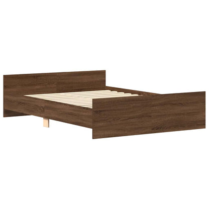 Bed Frame without Mattress Brown Oak 140x190 cm