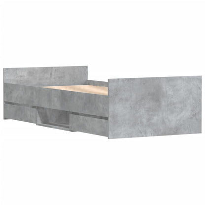 Bed Frame without Mattress Concrete Grey 100x200 cm