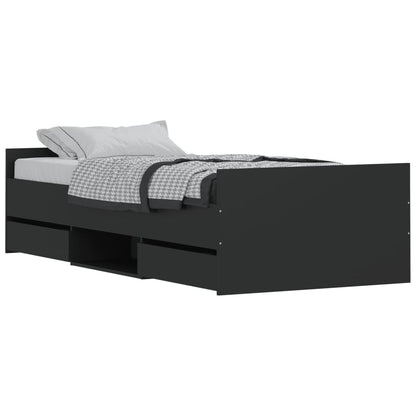 Bed Frame without Mattress Black 90x200 cm