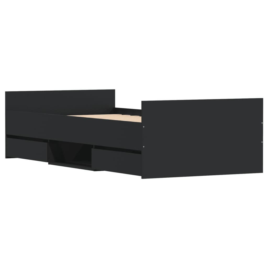 Bed Frame without Mattress Black 90x200 cm
