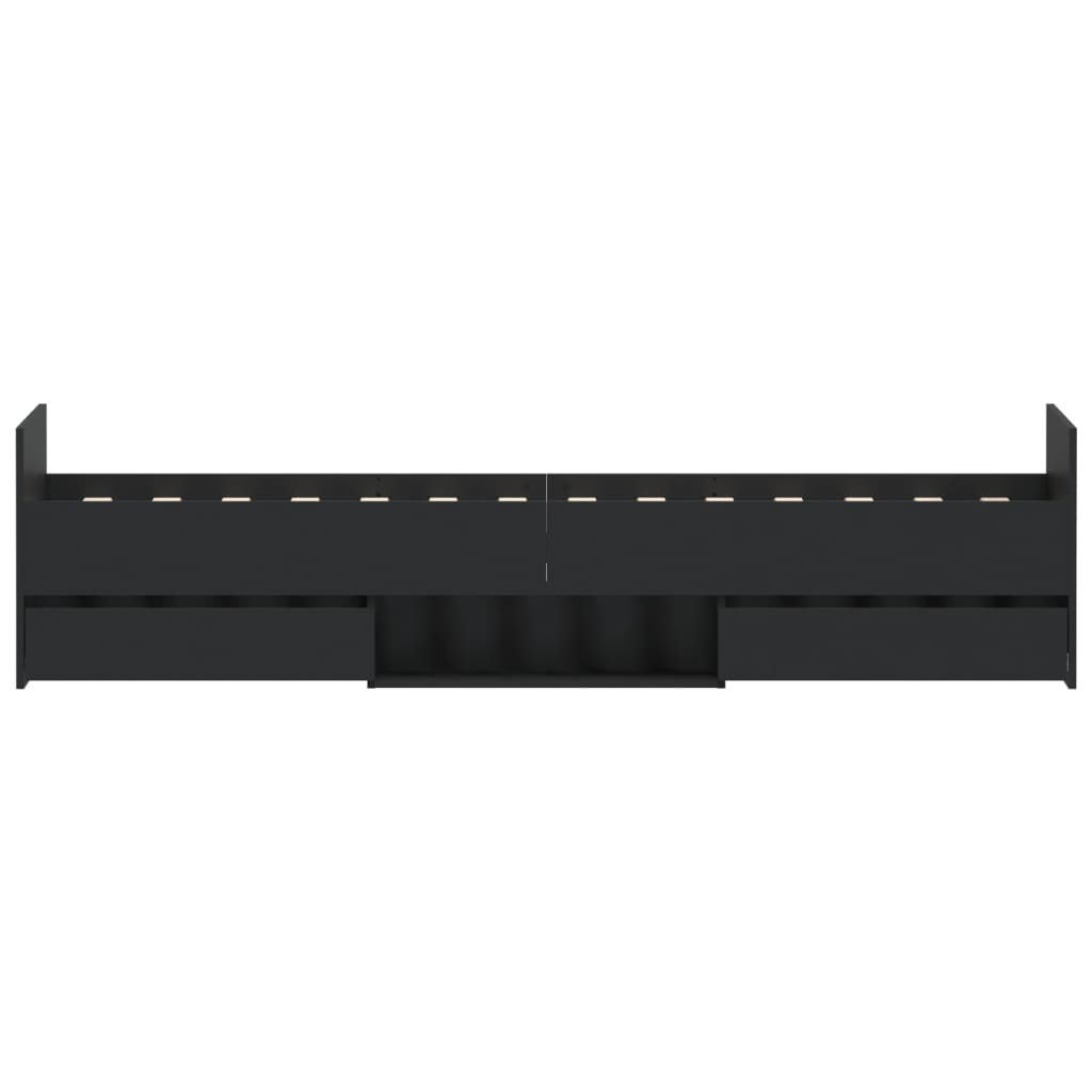 Bed Frame without Mattress Black 90x200 cm