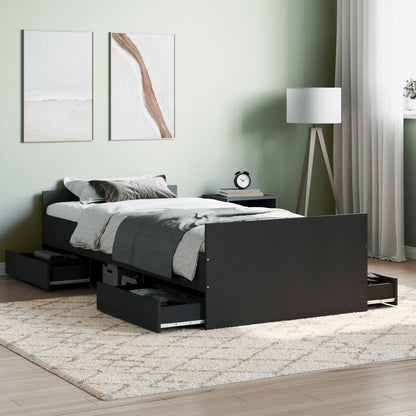 Bed Frame without Mattress Black 90x200 cm