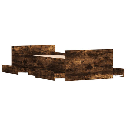 Bed Frame without Mattress Smoked Oak 90x200 cm