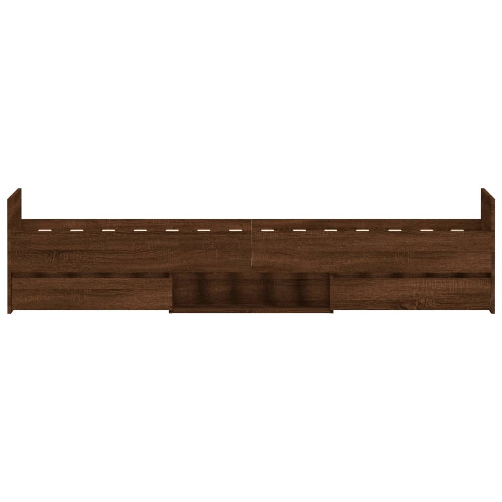 Bed Frame without Mattress Brown Oak 90x200 cm