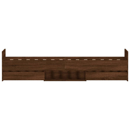 Bed Frame without Mattress Brown Oak 90x200 cm