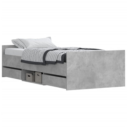 Bed Frame without Mattress Concrete Grey 90x190 cm Single