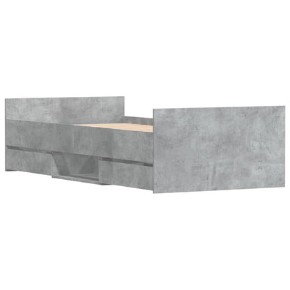 Bed Frame without Mattress Concrete Grey 90x190 cm Single