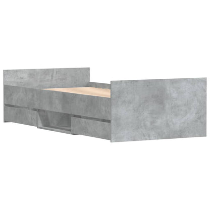 Bed Frame without Mattress Concrete Grey 90x190 cm Single