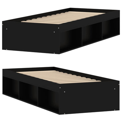 Bed Frame without Mattress Black 75x190 cm Small Single Small Single