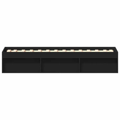 Bed Frame without Mattress Black 75x190 cm Small Single Small Single