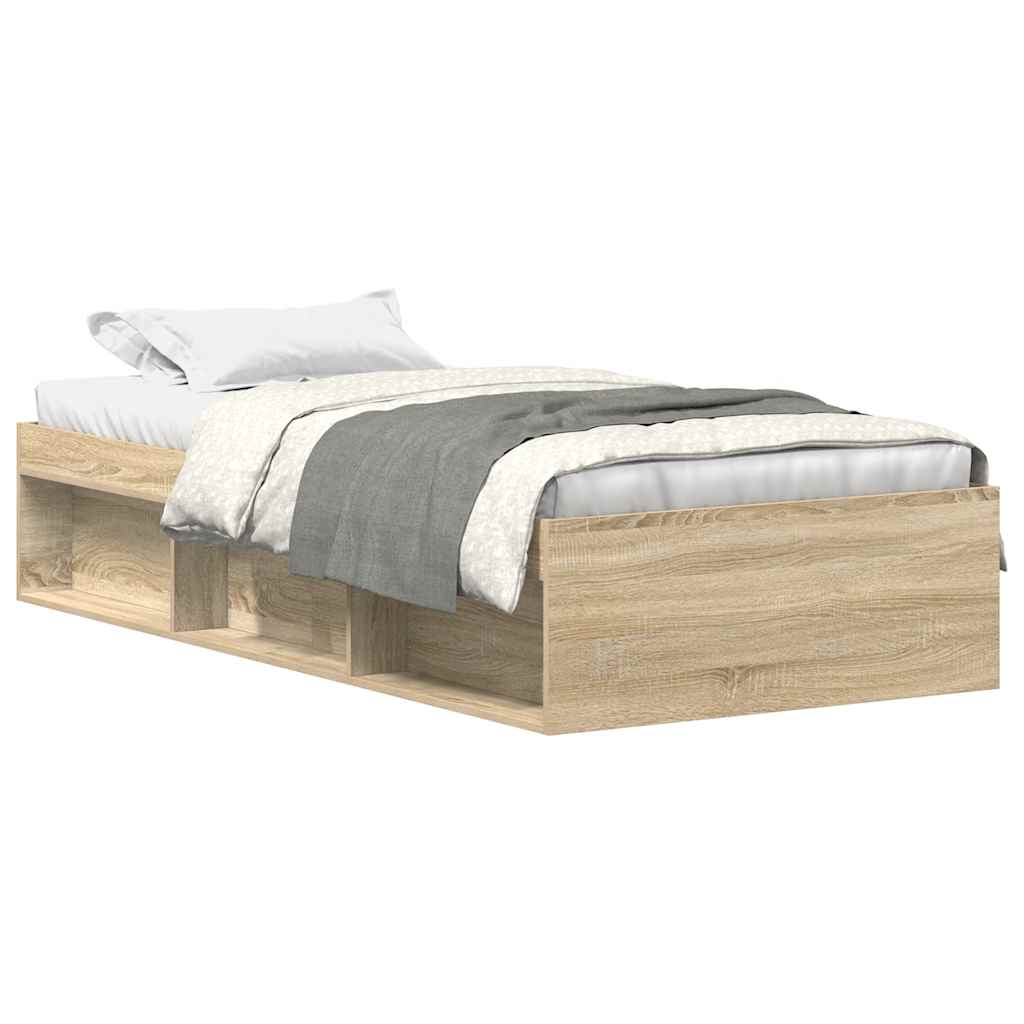 Bed Frame without Mattress Sonoma Oak 75x190 cm Small Single Small Single