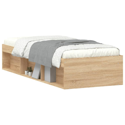 Bed Frame without Mattress Sonoma Oak 75x190 cm Small Single Small Single