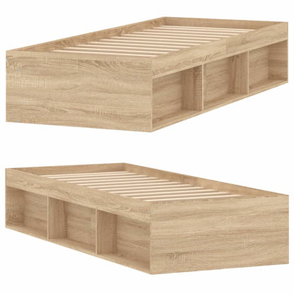 Bed Frame without Mattress Sonoma Oak 75x190 cm Small Single Small Single