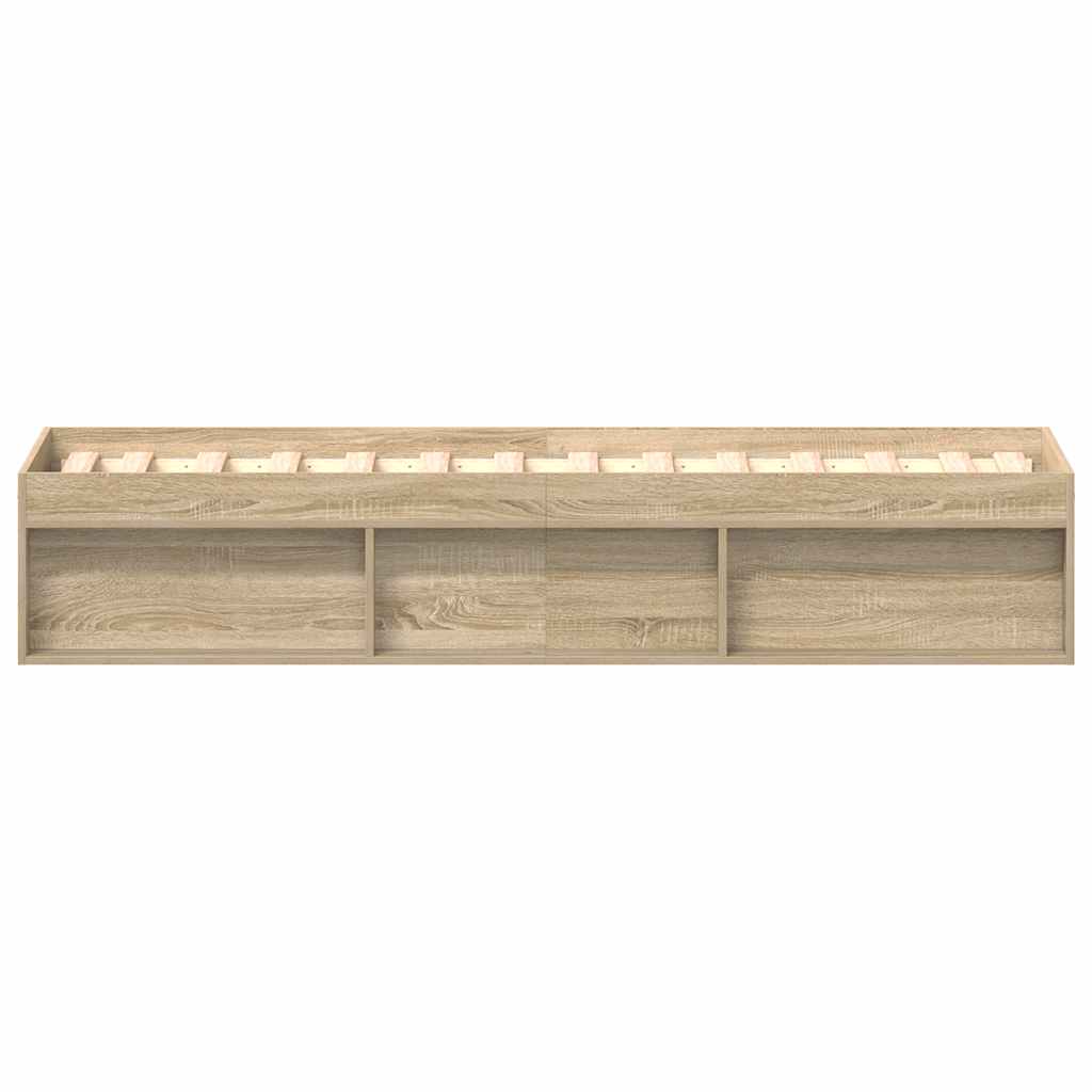 Bed Frame without Mattress Sonoma Oak 75x190 cm Small Single Small Single
