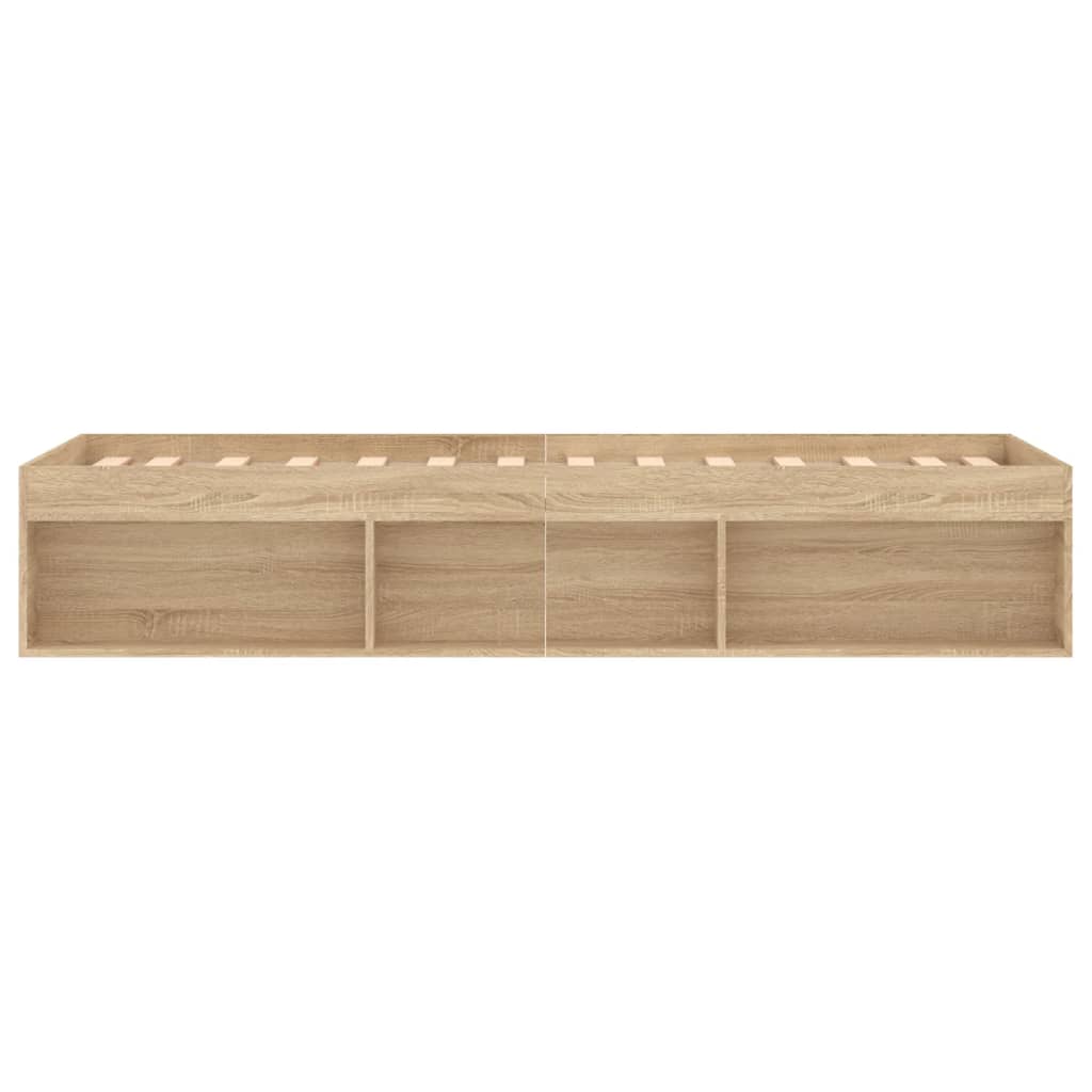 Bed Frame without Mattress Sonoma Oak 75x190 cm Small Single Small Single