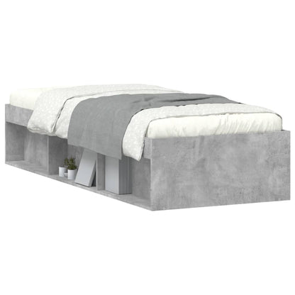Bed Frame without Mattress Concrete Grey 75x190 cm Small Single Small Single