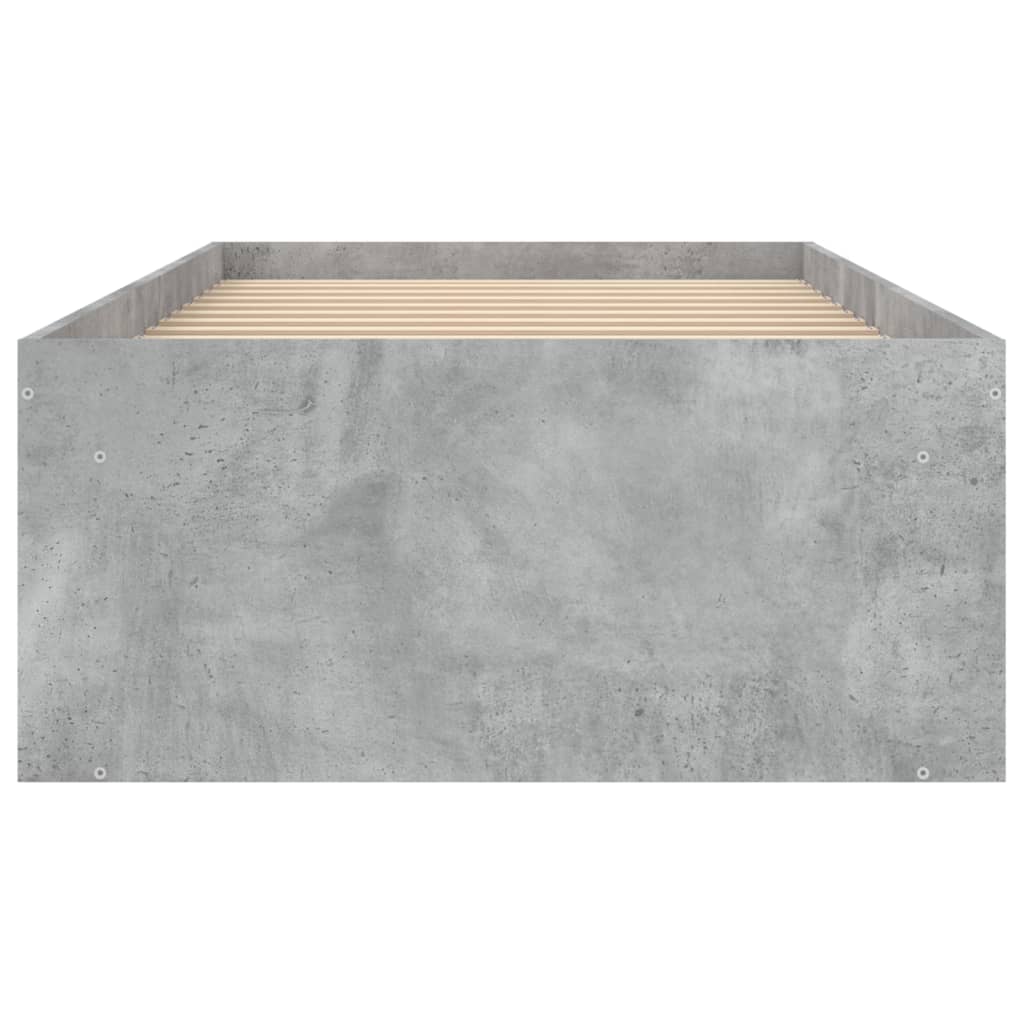Bed Frame without Mattress Concrete Grey 75x190 cm Small Single Small Single