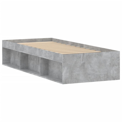 Bed Frame without Mattress Concrete Grey 75x190 cm Small Single Small Single