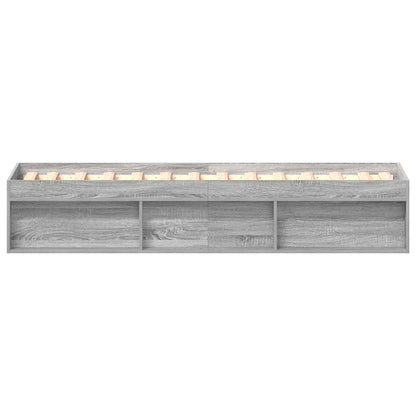 Bed Frame without Mattress Grey Sonoma 75x190 cm Small Single Small Single