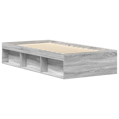 Bed Frame without Mattress Grey Sonoma 75x190 cm Small Single Small Single