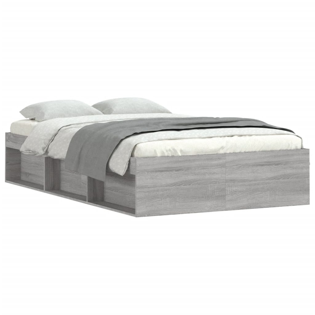 Bed Frame without Mattress Grey Sonoma 120x200 cm