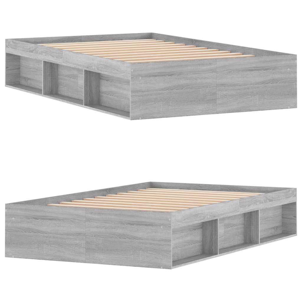 Bed Frame without Mattress Grey Sonoma 120x200 cm