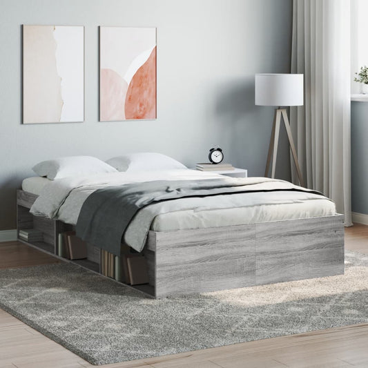 Bed Frame without Mattress Grey Sonoma 120x200 cm