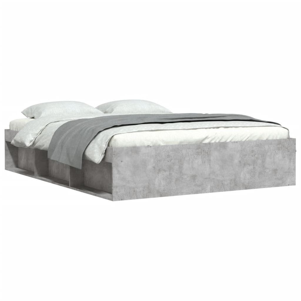 Bed Frame without Mattress Concrete Grey 140x200 cm