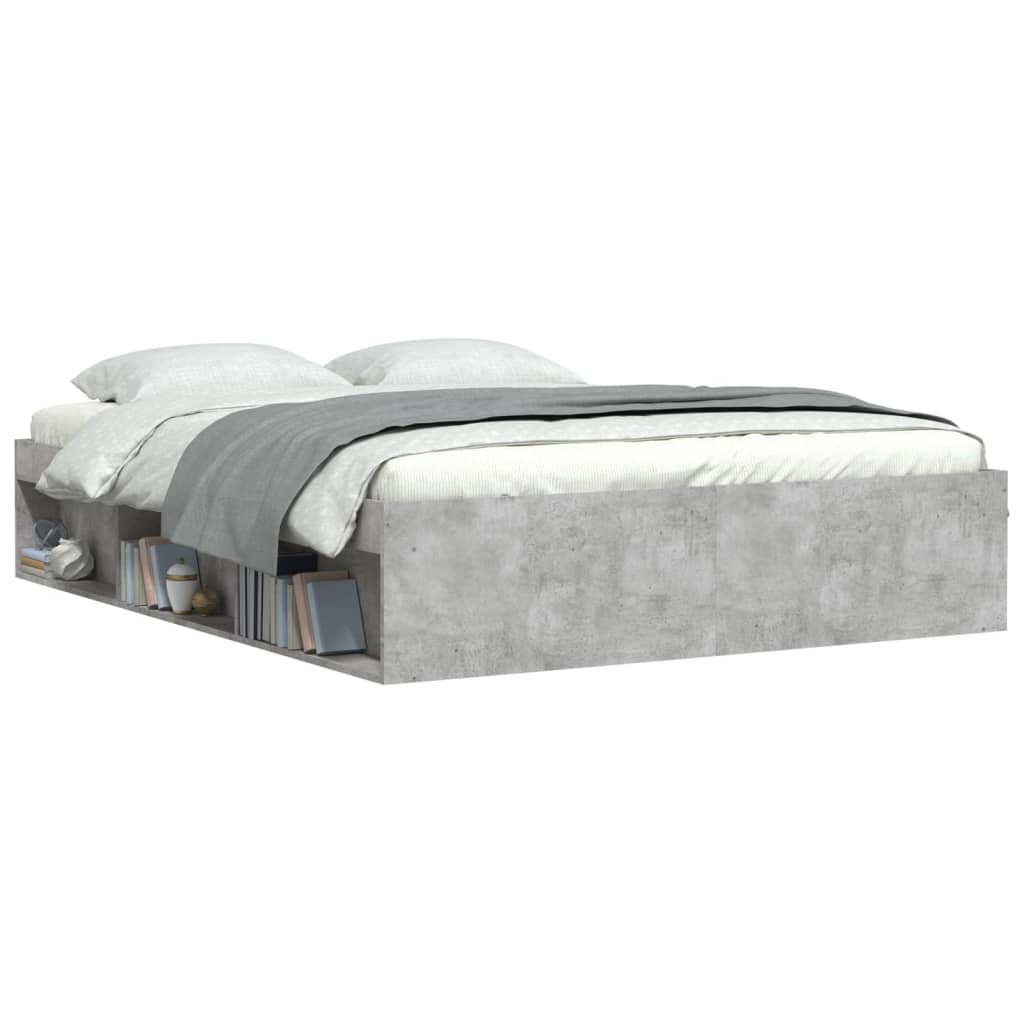 Bed Frame without Mattress Concrete Grey 140x200 cm