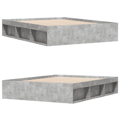 Bed Frame without Mattress Concrete Grey 140x200 cm