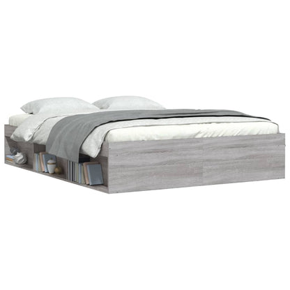 Bed Frame without Mattress Grey Sonoma 140x200 cm