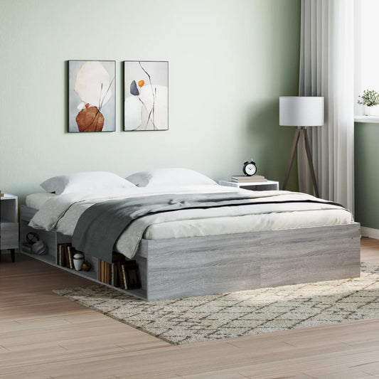 Bed Frame without Mattress Grey Sonoma 140x200 cm