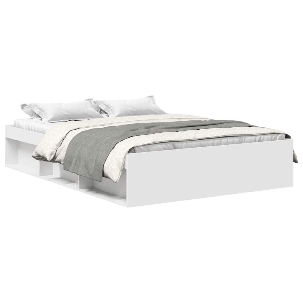 Bed Frame without Mattress White 150x200 cm King Size King Size