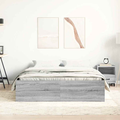 Bed Frame without Mattress Grey Sonoma 150x200 cm King Size King Size