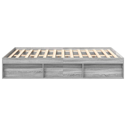 Bed Frame without Mattress Grey Sonoma 160x200 cm