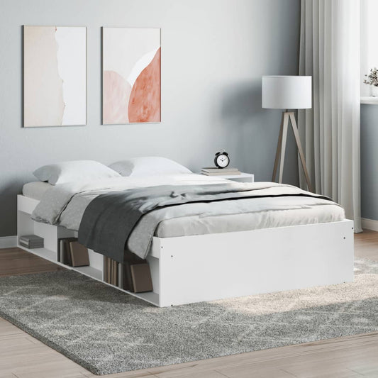 Bed Frame without Mattress White 120x190 cm Small Double Small Double