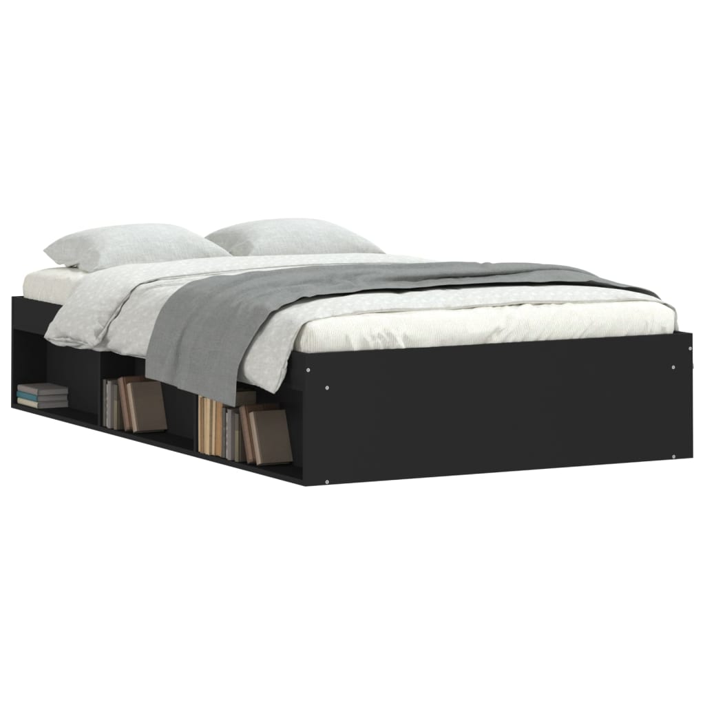 Bed Frame without Mattress Black 120x190 cm Small Double Small Double