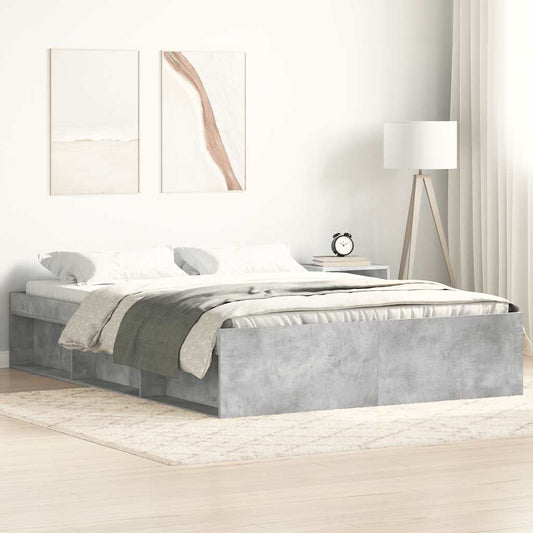 Bed Frame without Mattress Concrete Grey 120x190 cm Small Double Small Double