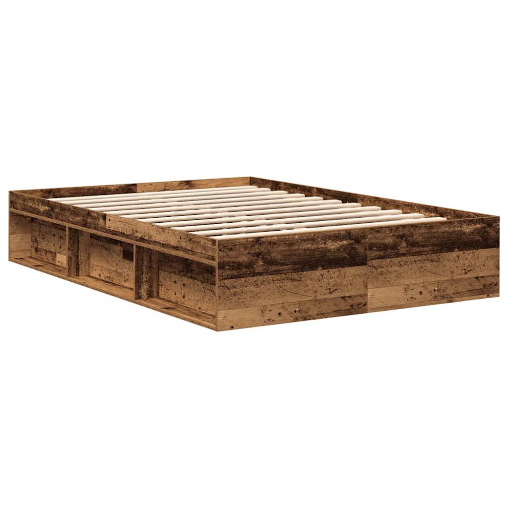 Bed Frame without Mattress Smoked Oak 135x190 cm Double Double