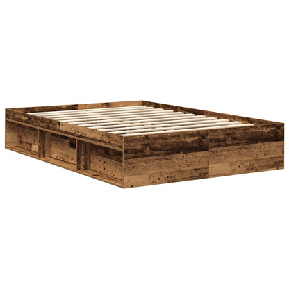 Bed Frame without Mattress Smoked Oak 135x190 cm Double Double