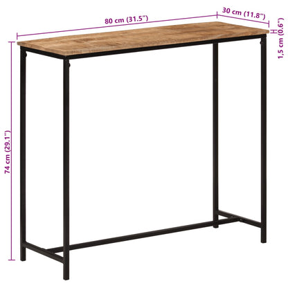 Console Table 80x30x74 cm Solid Wood Mango and Iron